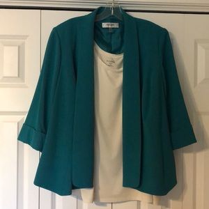Fun color open draped blazer